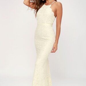 Cream lace maxi dress